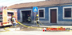 o fogo foi combatido pelos Bombeiros de Esmoriz